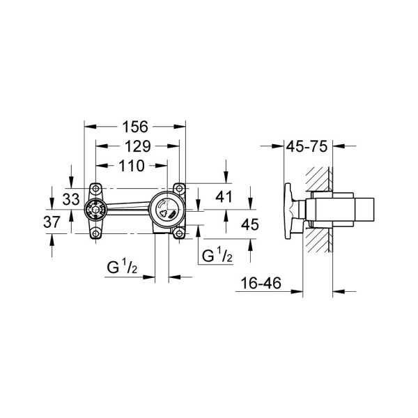Grohe Смеситель однорычажный встраиваемый универсальный механизм (33769000)