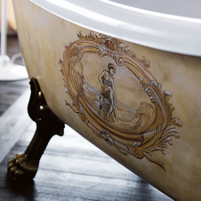 Gruppo Treesse Epoca Impero Ванна на лапах 170x80xh73 см, отделка белый с декором