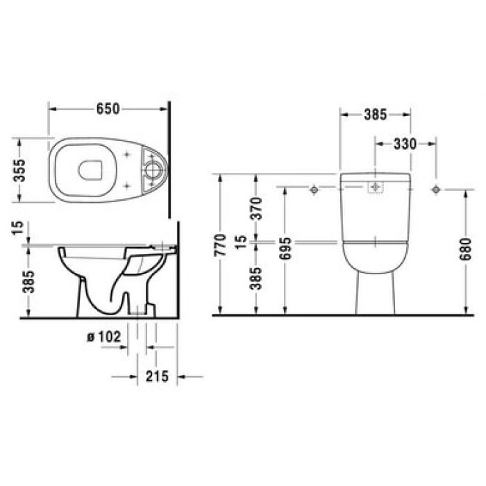 Плитка керамогранит Унитаз Duravit D-Code 2111010000 для пола