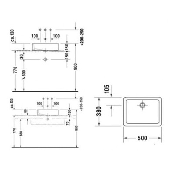 Плитка керамогранит Керамическая раковина 50 см Duravit Vero, черная 0455500800 для пола