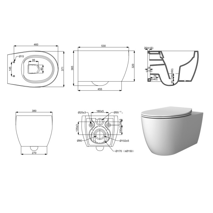 Унитаз подвесной без ободка DEVIT ACQUA NEW 3020155 Унитаз подвесной без ободка DEVIT ACQUA NEW 3020155