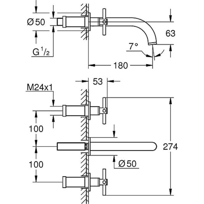 Grohe Atrio new Смеситель для раковины на три отверстия (20164AL3) Grohe Atrio new Смеситель для раковины на три отверстия (20164AL3)