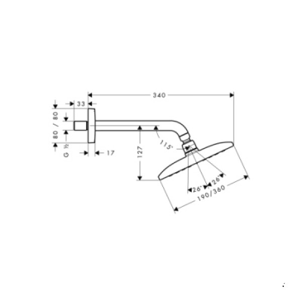 Верхний душ Hansgrohe Raindance E 360 Air 1jet 27371000