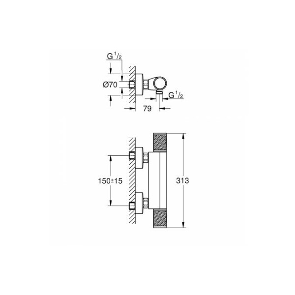 Grohe Grohtherm 1000 Performance Термостат для душа (34776000)