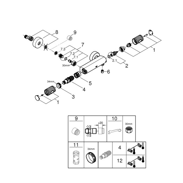 Grohe Grohtherm 1000 Performance Термостат для душа (34776000)