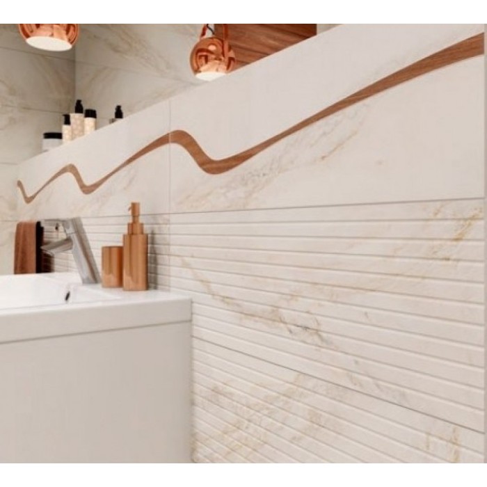 Плитка Opoczno CAR WHITE INSERTO ARROW 10×250×750 под мрамор