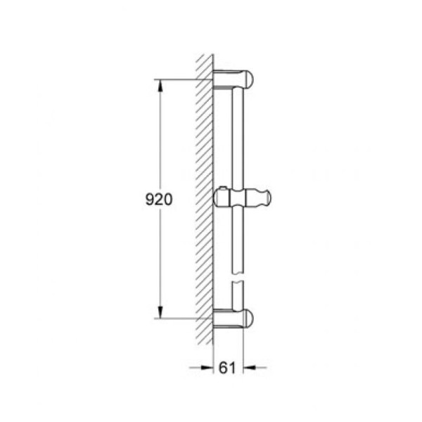 Плитка керамогранит Grohe New Tempesta душевая штанга 900 мм (27524000) для пола