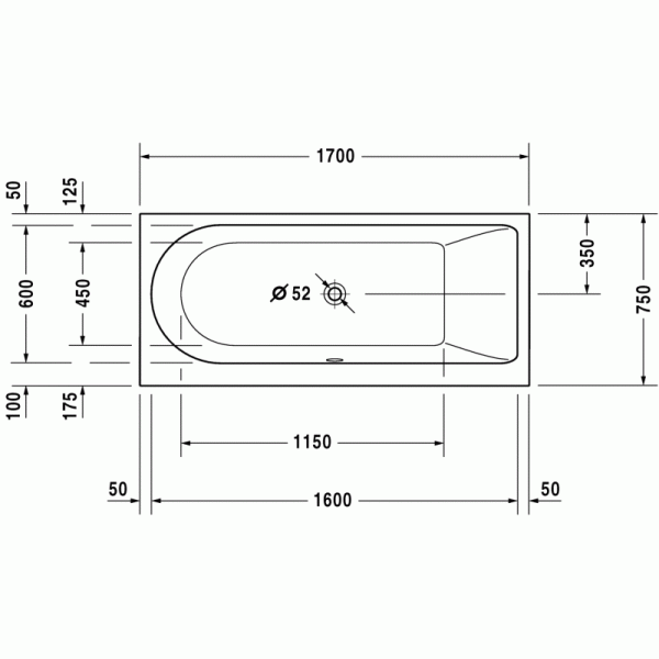 Darling New ванна прямоугольная 170 см 700243000000000 в интернет-магазине «Estet Room»