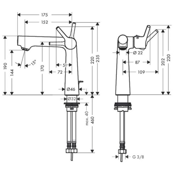 Смеситель для раковины Hansgrohe Talis S (72113000)