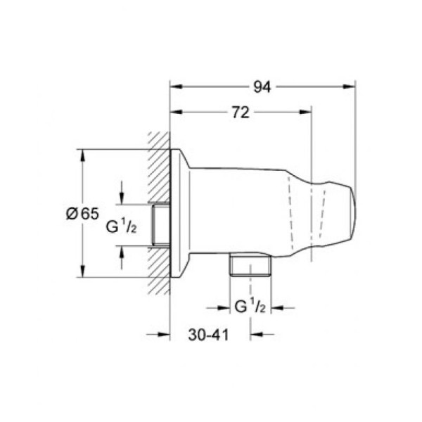 Плитка керамогранит Grohe Movario Подключение для душевого шланга (28406000) для пола