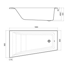 Ванна акриловая 160*90см ROCA EASY A248411000 с ножками