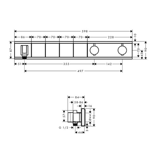 Термостат для душа Hansgrohe RainSelect 15357400
