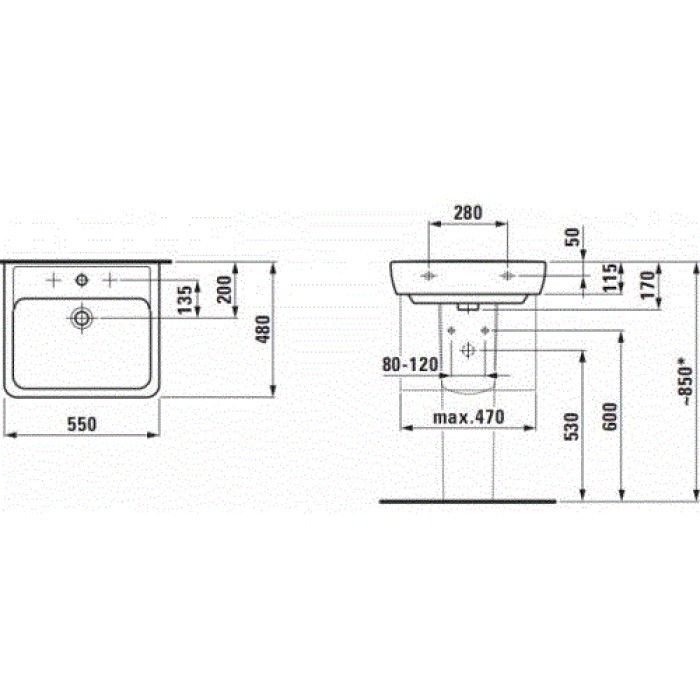 Раковина Laufen Pro A H8189510001041