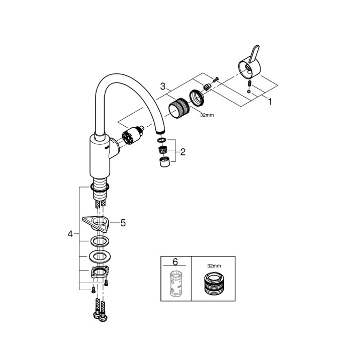 Grohe Eurosmart Cosmopolitan Смеситель для кухни (31188002)