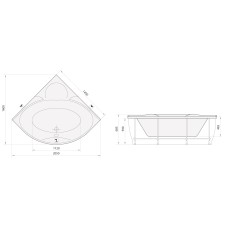 Ванна акриловая PAA Bolero 1450x1450x590
