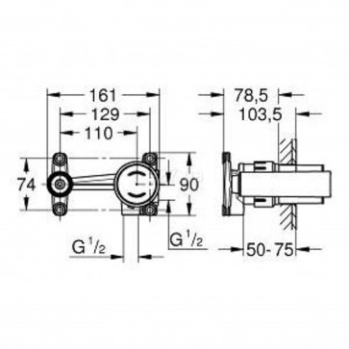Grohe Смеситель однорычажный Joystick встраиваемый механизм (23429000)
