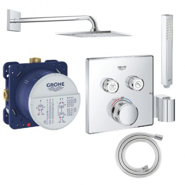 Плитка керамогранит Grohe Grohtherm Cube Rainshower Allure 230 душевая система 3450600A для пола