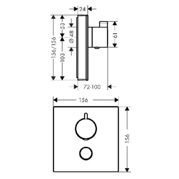 Термостат для душа Hansgrohe ShowerSelect 15735400