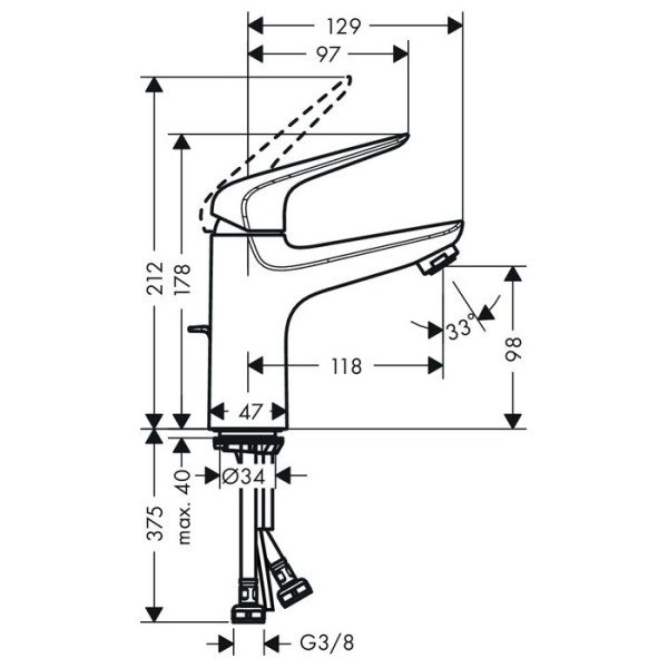Смеситель для раковины Hansgrohe Novus 100 71030000