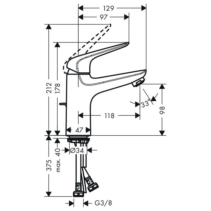 Смеситель для раковины Hansgrohe Novus 100 71030000 Смеситель для раковины Hansgrohe Novus 100 71030000
