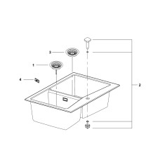 Мойдка для кухни Grohe 840х560 мм, Granite Grey (31657AT0)