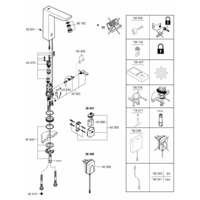 Grohe Eurocube E Смеситель для раковины сенсорный (36441000)