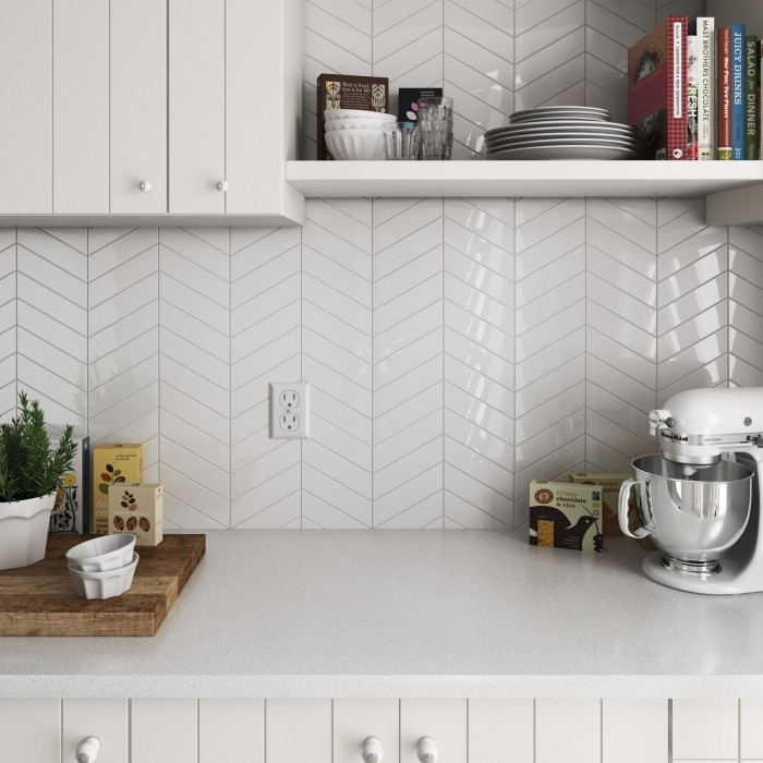 Плитка EQUIPE CERAMICAS 23358 CHEVRON WALL WHITE right