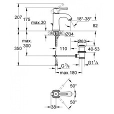 Grohe Grandera Смеситель для раковины с донным клапаном (23303DA0)
