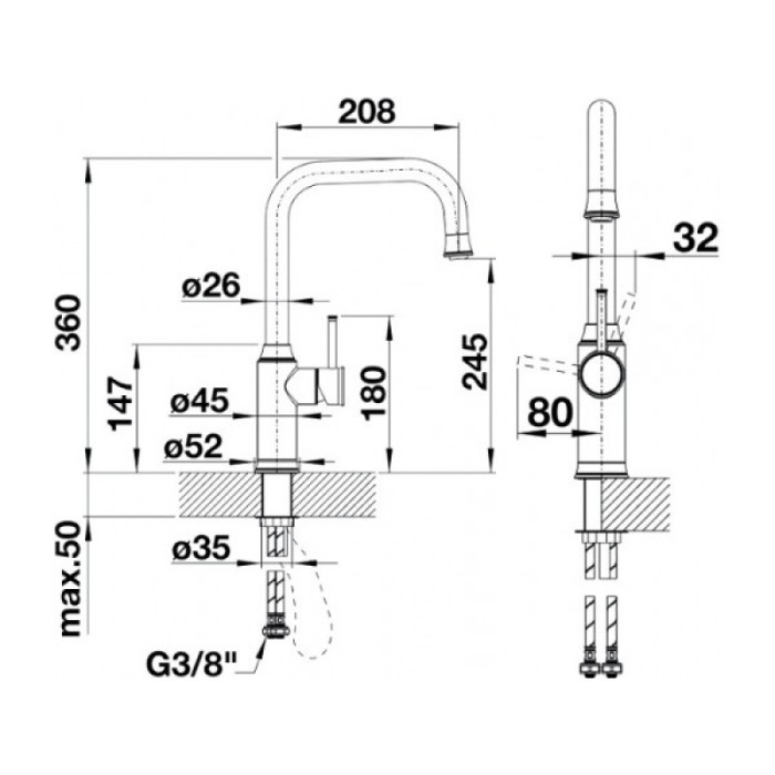 Смеситель кухонный Blanco LIVIA - S латунь полировка 521289 Смеситель кухонный Blanco LIVIA - S латунь полировка 521289