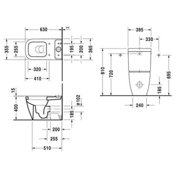 Плитка керамогранит Унитаз Duravit Happy D.2 2134090000 для пола