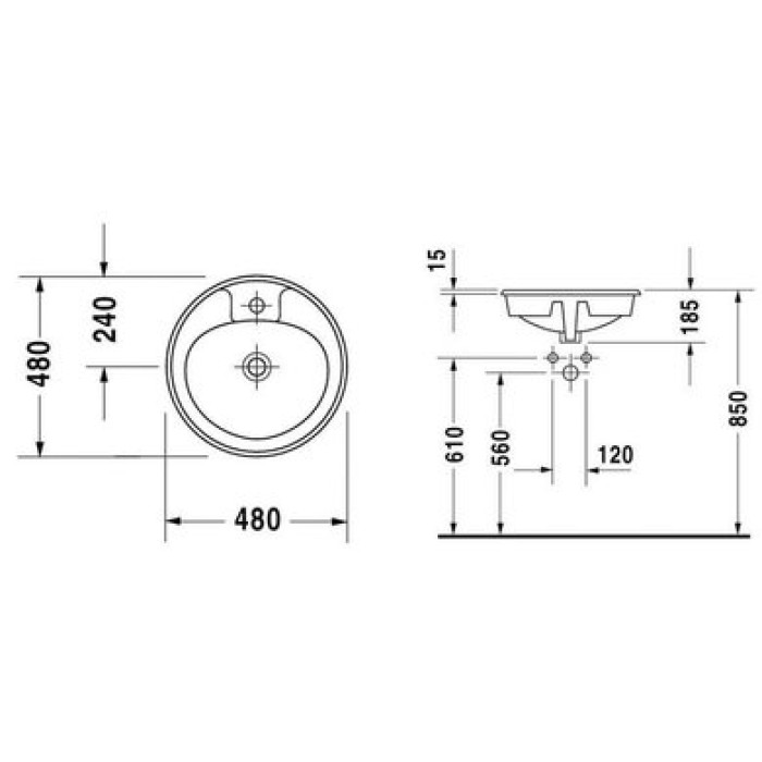 Плитка керамогранит Керамическая раковина 48 см Duravit Manua 5220480000 для пола