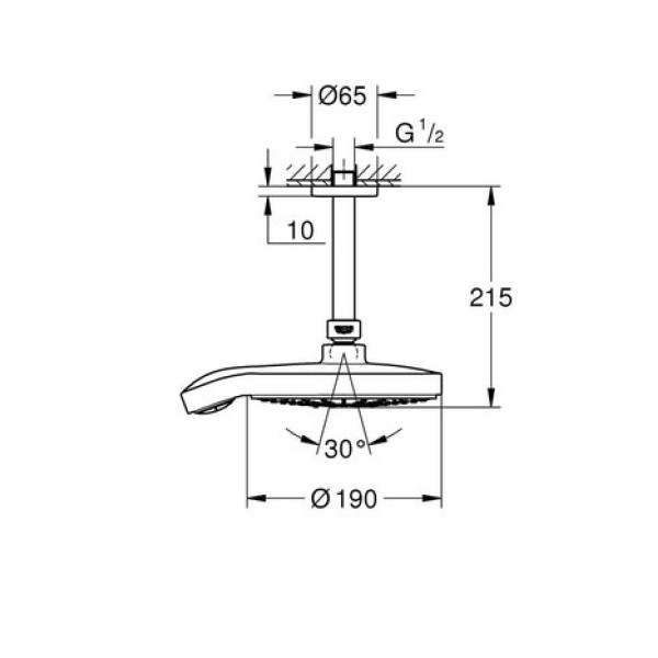 Верхний душ Grohe Power&Soul Cosmopolitan 190 26173LS0