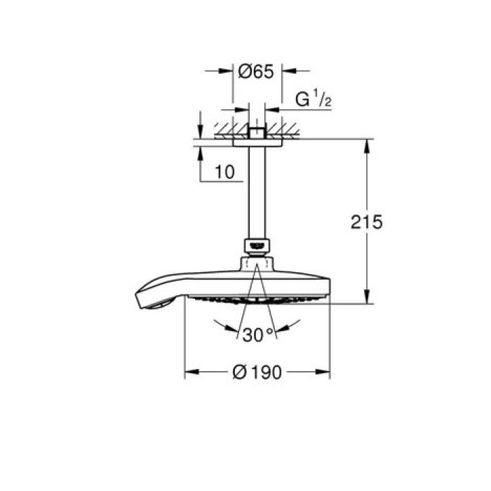 Верхний душ Grohe Power&Soul Cosmopolitan 190 26173LS0