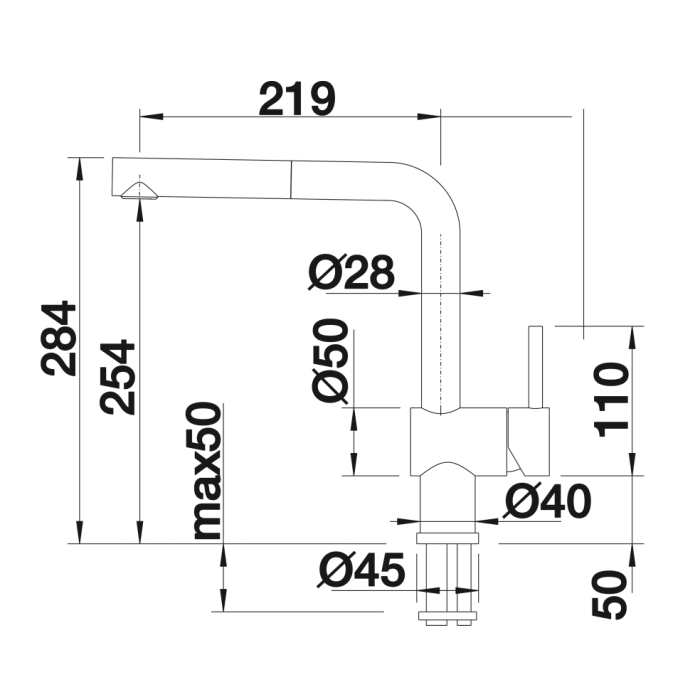 Смеситель кухонный Blanco LINUS - S черный матовый 525807 Смеситель кухонный Blanco LINUS - S черный матовый 525807