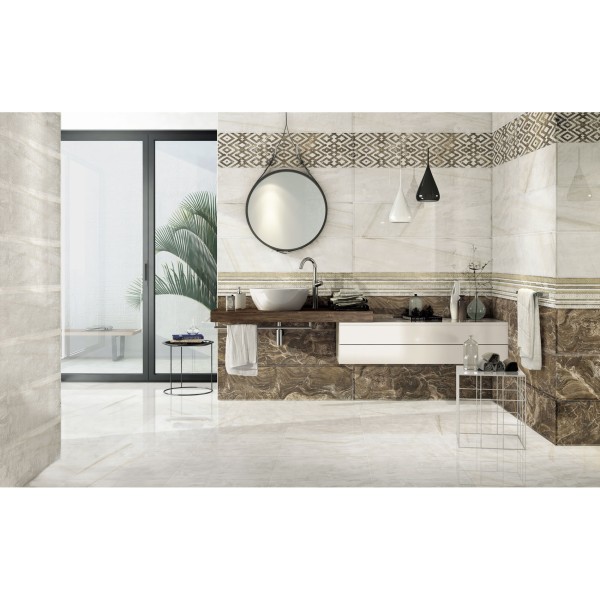 Плитка Gemma ETERNITY BROWN GEOMETRIC 12×1200×300 под мрамор