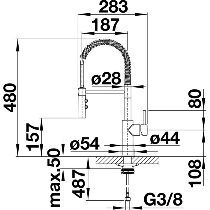 Смеситель кухонный Blanco  Catris-S хром с выдвижной лейкой 521476