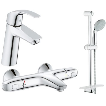 Grohe Набор смесителей Eurosmart 3 в 1 для ванны и душа 34101TM