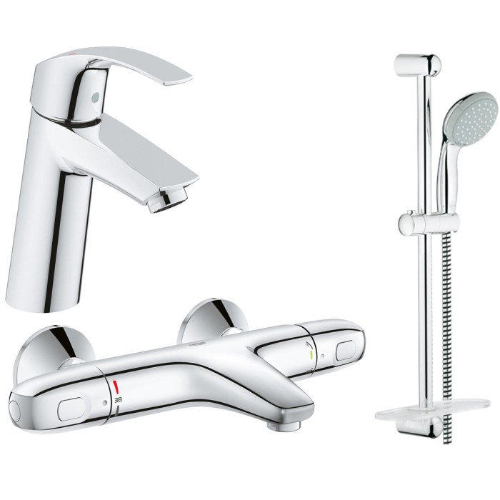 Grohe Набор смесителей Eurosmart 3 в 1 для ванны и душа 34101TM