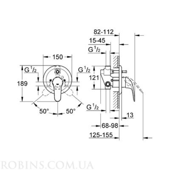 Grohe Euroeco Смеситель однорычажный для ванны (32747000)