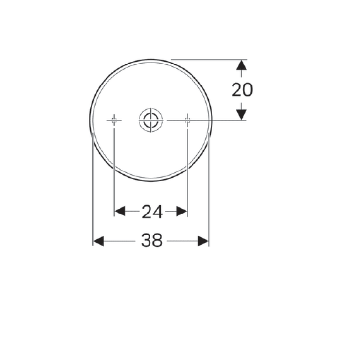 Раковина накладная Geberit, 500.768.01.2 VariForm, круглая d=40см, без отверстия под смеситель, без перелива, цвет белый глянец