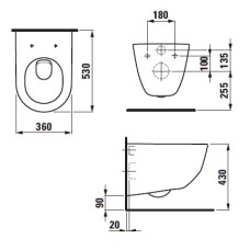 Унитаз подвесной Laufen Pro H8209560000001 с сиденьем Slow Closing H8969513000001