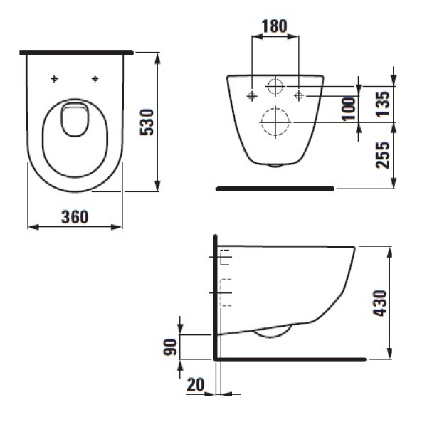 Унитаз подвесной Laufen Pro H8209560000001 с сиденьем Slow Closing H8969513000001
