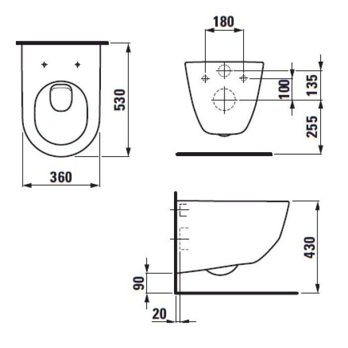 Унитаз подвесной Laufen Pro H8209560000001 с сиденьем Slow Closing H8969513000001