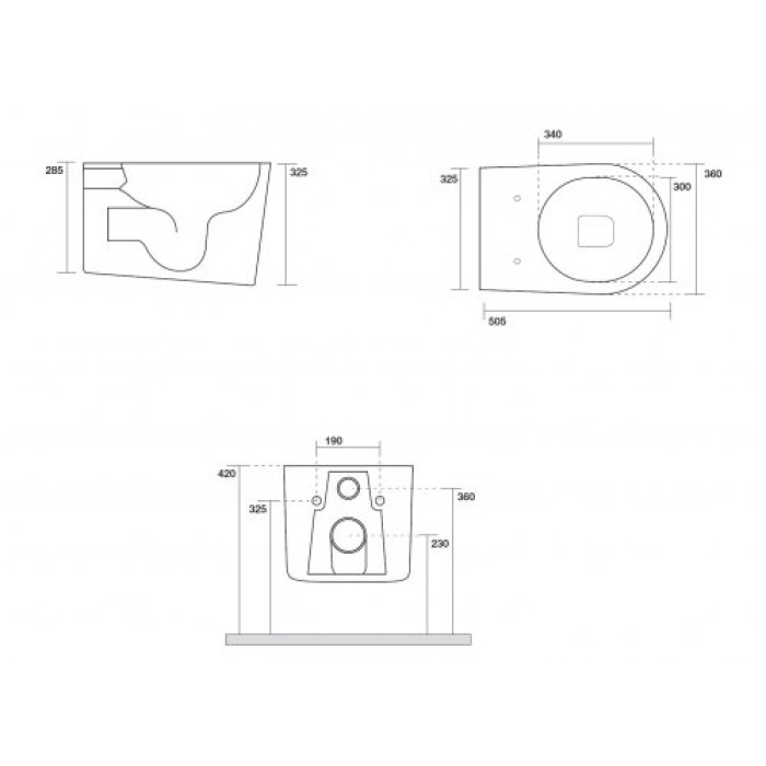 Унитаз подвесной безободковый AxA DP NoRim 8401001