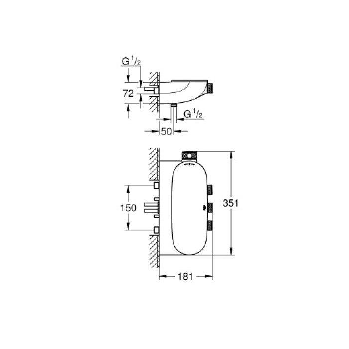 Термостат для душа GROHE Grohtherm SmartControl 3 выхода (34713000)