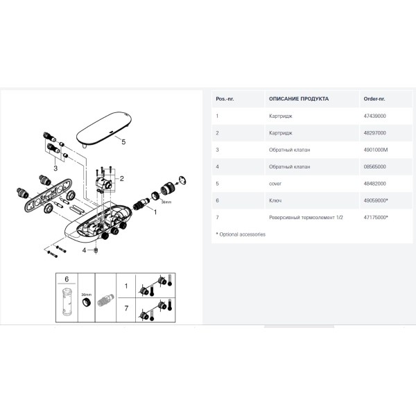 Термостат для душа GROHE Grohtherm SmartControl 3 выхода (34713000)