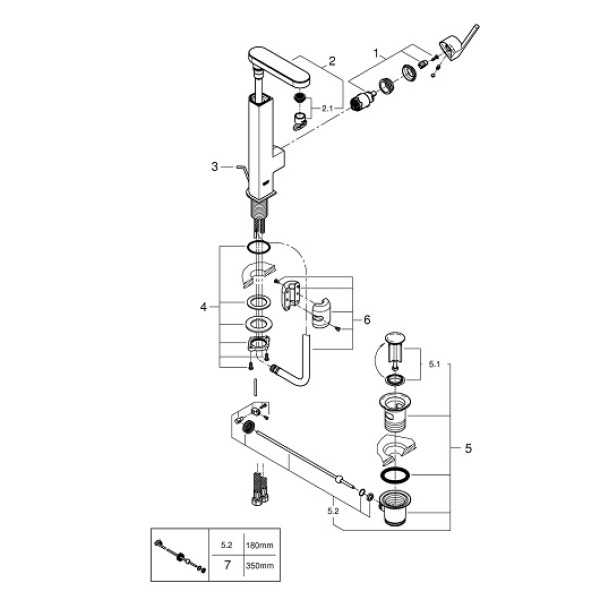 Grohe Plus Смеситель однорычажный для раковины L-Size (23843003)
