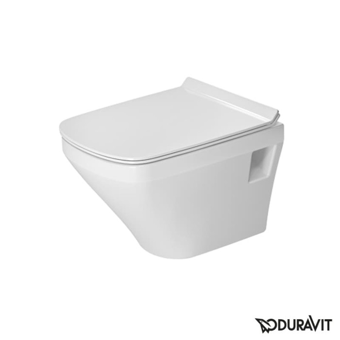 Плитка керамогранит Подвесной безободковый унитаз укороченный Duravit Rimless DuraStyle 2571090000 для пола