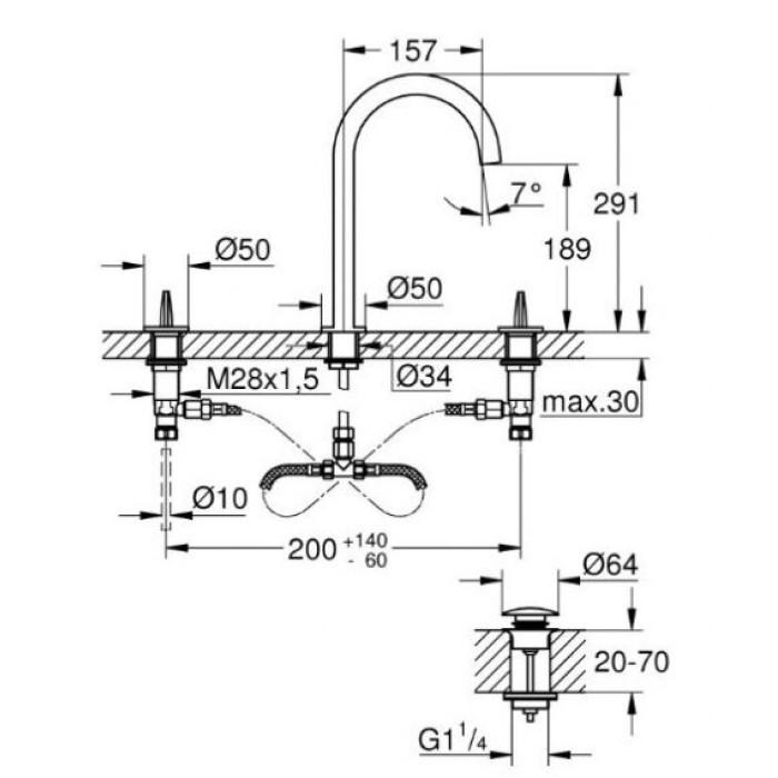 Grohe Atrio Icon 3D змішувач для раковини на 3 отвори (20609SD0)