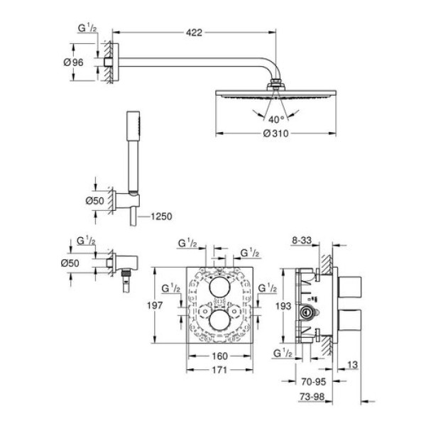 Душевая система Grohe Grohtherm 3000 Cosmopolitan 34627000